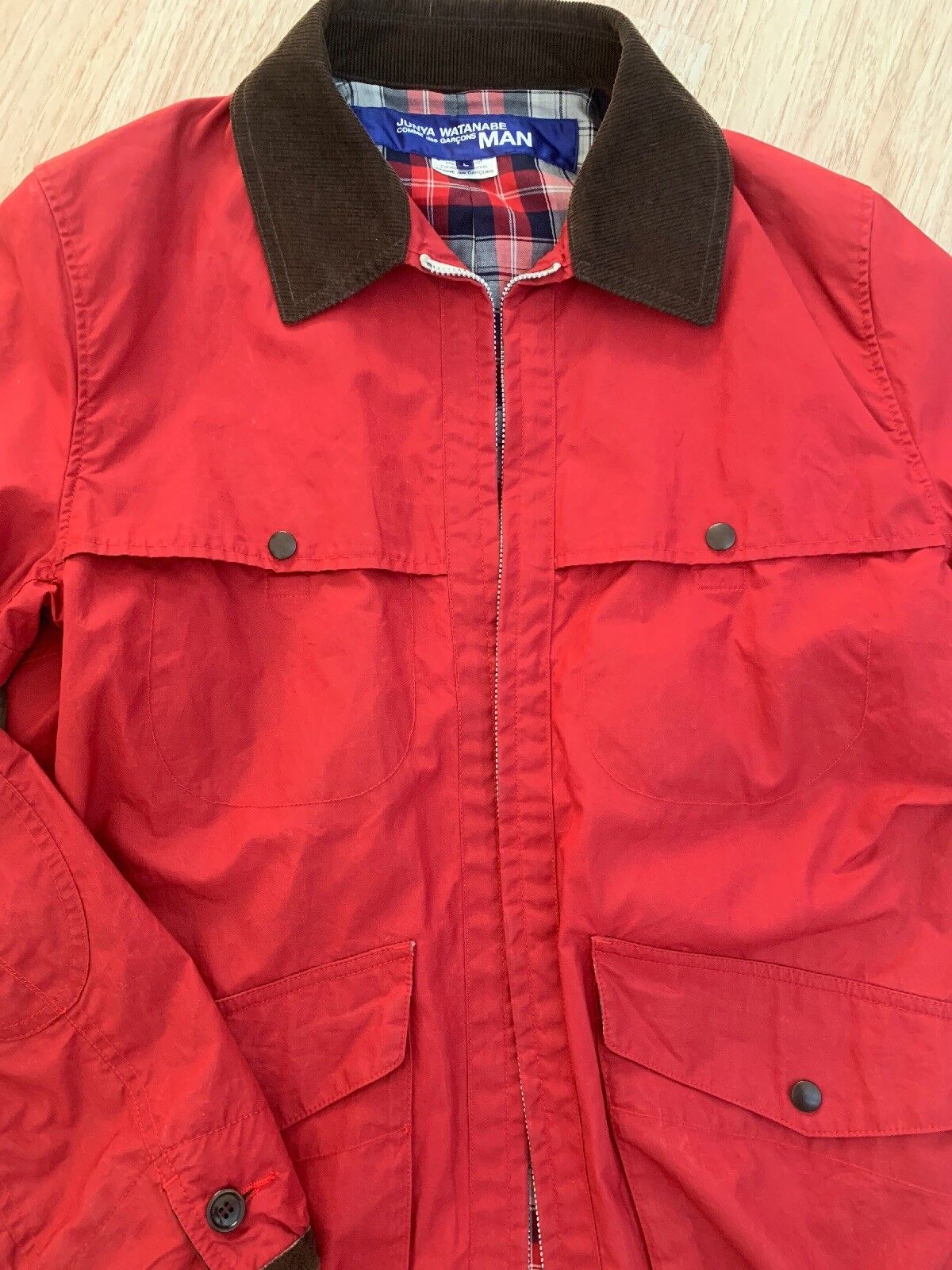 COMME DES GARCONS JUNYA WATANABE MAN Red Zipper Jacket Size L