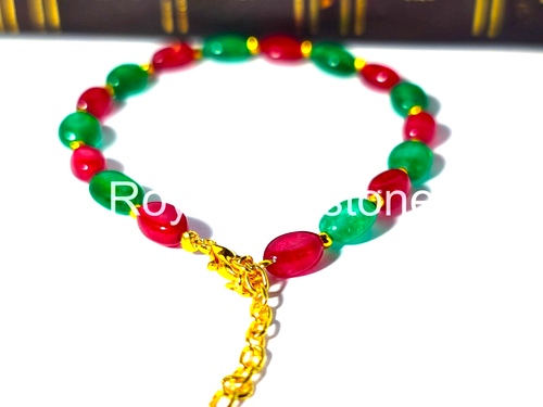 Minimalist Women Bracelet . Ruby Beaded Bracelet . Natural Stone Dainty Bracelet - Picture 2 of 9