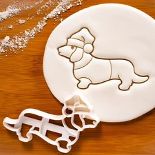 Christmas Dachshund Cookie Cutter - xmas sausage dog treats dackel teckel wiener