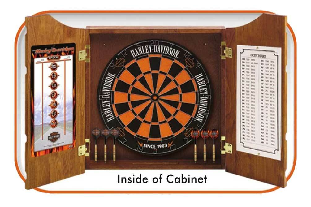 Harley-Davidson Bar & Shield Logo Dart Board Cabinet - Pine