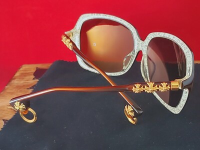 😎 New Chrome Hearts MILK MASK ll CWC 61 □ 14 - 130 gold-brown