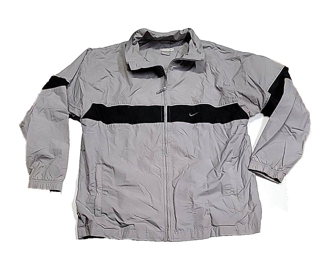 Vintage Nike Gray Tag Cloth Lined Full-Zip Windbreaker Gray