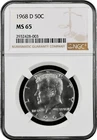 1968-D  KENNEDY  US Half Dollar,   MS65 by NGC,   a SUPERB looking coin!!!!