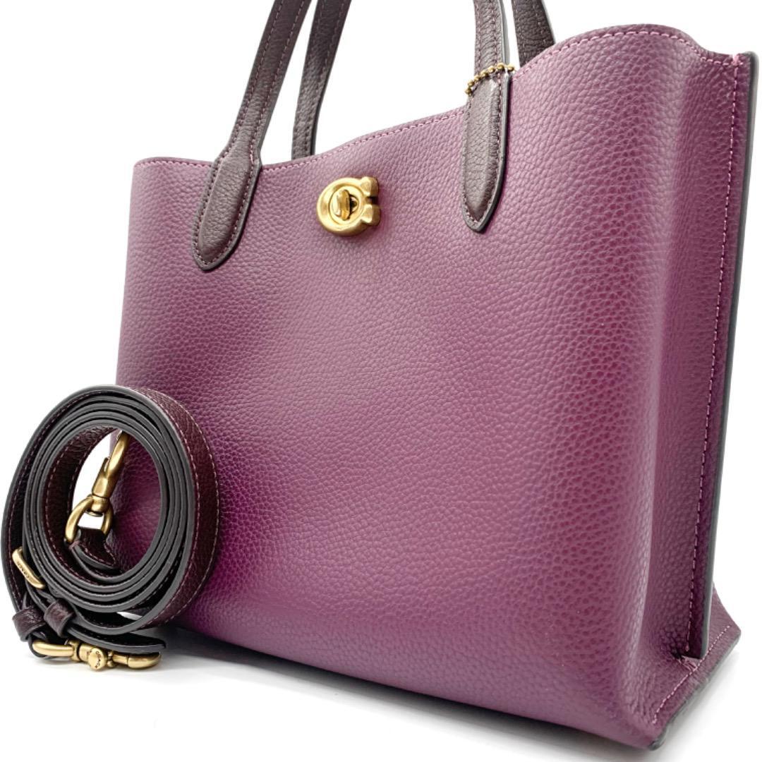 Coach C8561 Willow Purple Leather Crossbody Bag with Colorblock Design