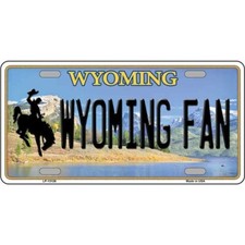 Wyoming Fan License Plate Metal Sign Plaque Art Car Truck Wall Home Decor