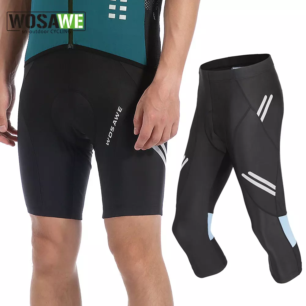 WOSAWE Mens Cycling Pants Gel Padded MTB Road Bike Bicycle Tight