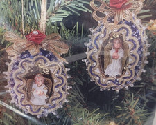 Herrschners HOLIDAY ANGELS Panorama Makes 2 Sequin Bead Christmas Ornament Kit