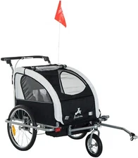 2 Wheel Jog Bike Trailer Flag Tow Hitch Kids Park Beach Rain Walker Stroller Pet
