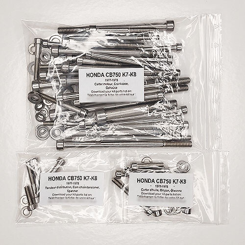 Vis de carter CB 750 Four K7 K8 inox pour rénovation moteur moto