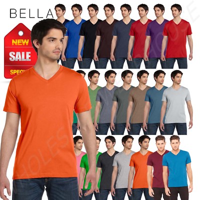 Bella + Canvas Short Sleeve Unisex V-Neck Jersey XS-XL T-Shirt R-3005 ...