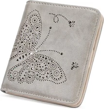 Small RFID Wallet Women Ultra Thin Slim Womens Wallet Mini Compact Bifold Poc...