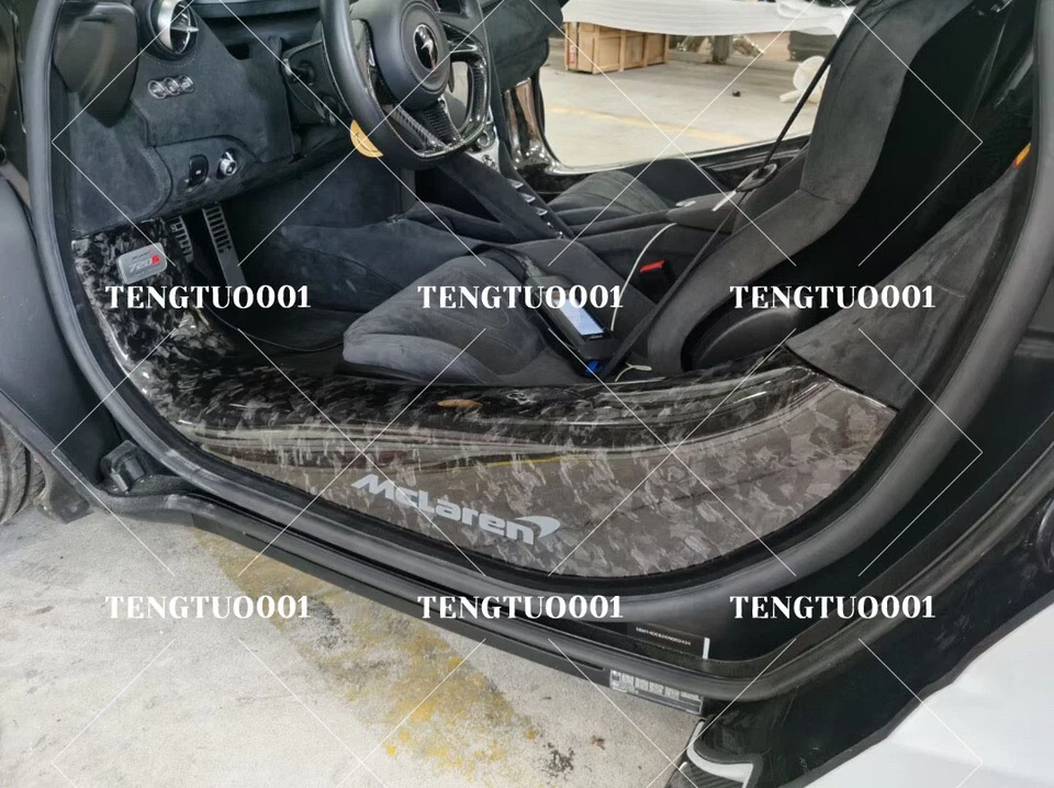 Cubierta de panel umbral de umbral de umbral de puerta de carbono forjado para McLaren 540C 570S 570GT 15-19 Foto 2 de 2