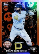 2023 Topps Update HALLOWEEN SKELETON /50 FOIL US187 CANAAN SMITH-NJIGBA PIRATES