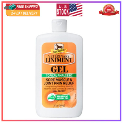 Absorbine Veterinary Liniment Gel Topical Analgesic Sore Muscle JointPain 12Oz