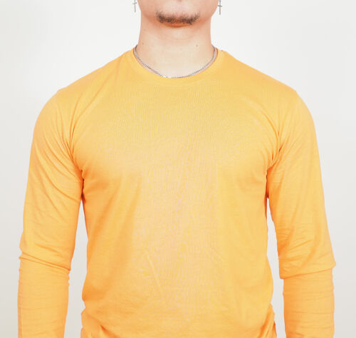 Mens Long Sleeve Cotton T-Shirt Regular Fit Crew Neck or Henley Top Lounge Work - Picture 34 of 72