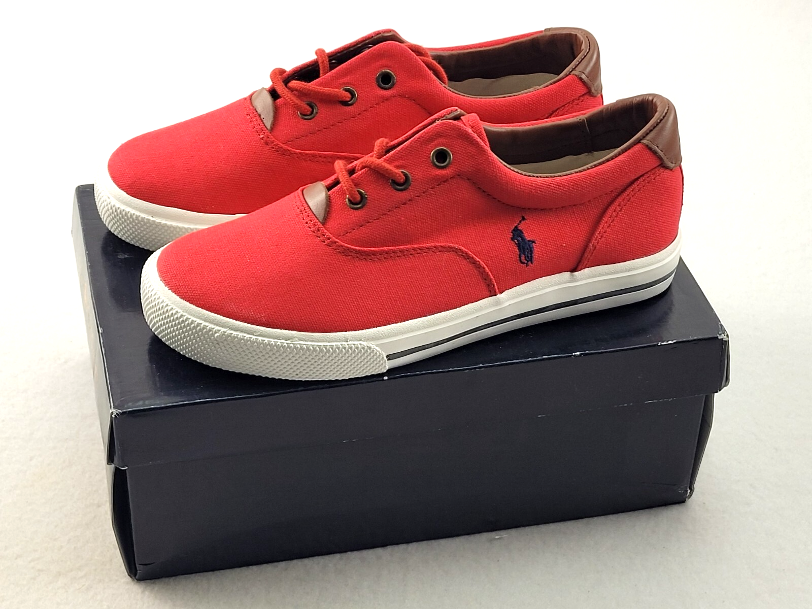PONY Polo Ralph Lauren Red Vaughn sneaker basse scarpe da passeggio bambino taglia 3