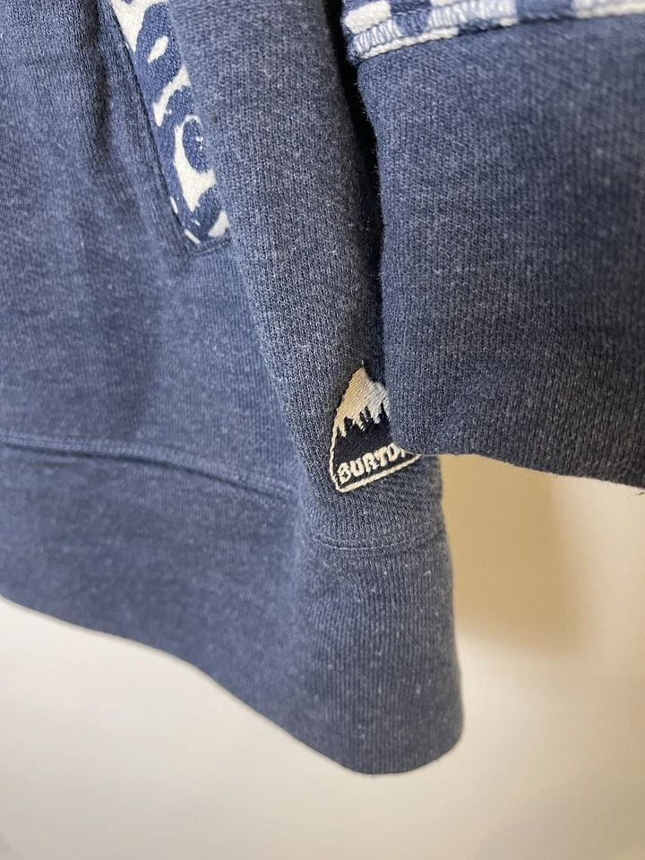 Mujer Burton Pullover Sudadera Azul Blanco Talla XL Mezcla Algodón EE. UU. Esquí Foto 2 de 4