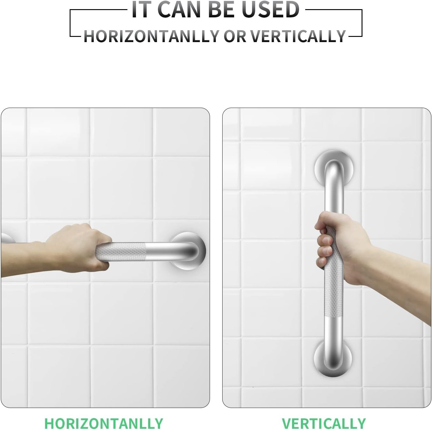 2 Pack 16 Inch Grab Bars for Bathtubs and Showers, Anti Slip Shower Grab Bars...