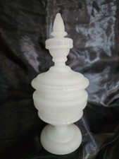 Vintage Opaline Glass Apothecary Jar With Lid