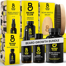 Beard Club Premium Beard Growth Kit - Growth Oil, Vitamins, Vitamin Spray  Boar