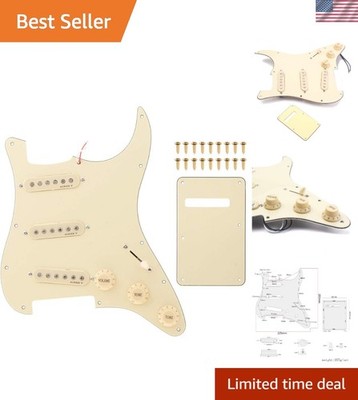 SSS 3-Ply Prewired Loaded Pickguard Scratchplate Backplate with Alnico V Pick...