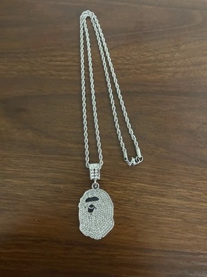 Silver Bape chain unisex