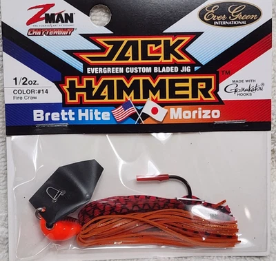 NEW Z-man Evergreen Jack Hammer Red Fire Craw Chatterbait 1/2 oz bladed jig