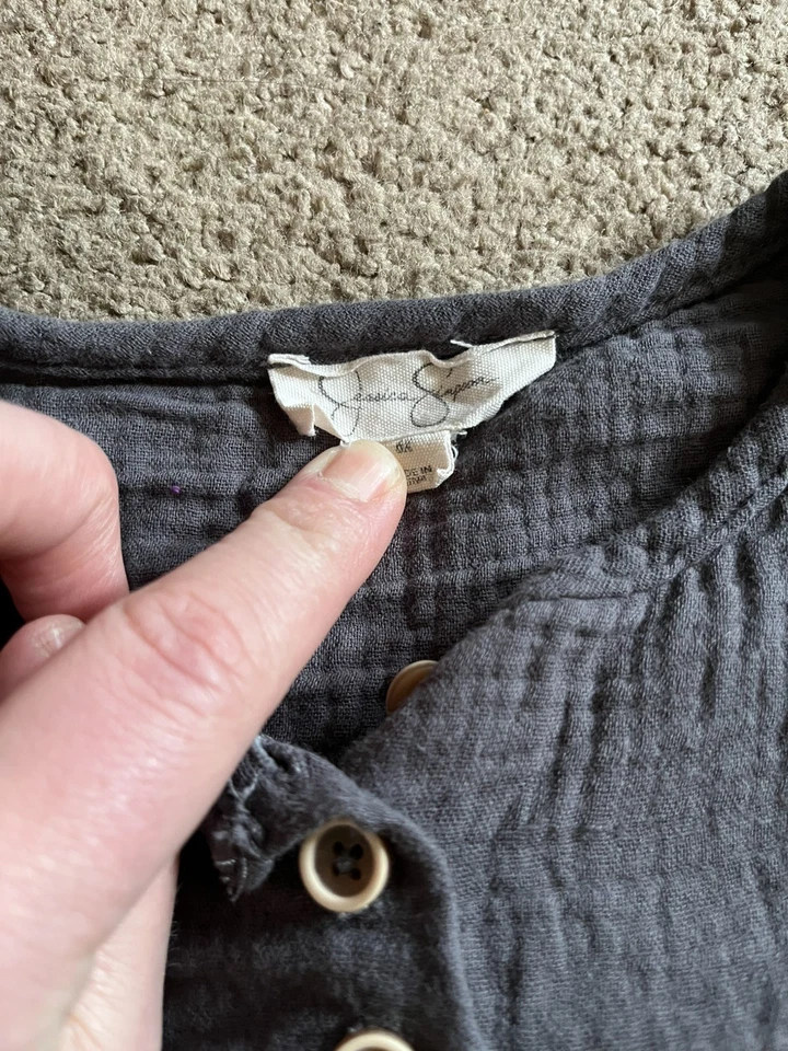 Camisa campesina bordada gris Jessica Simpson talla 6X para niñas Foto 2 de 4