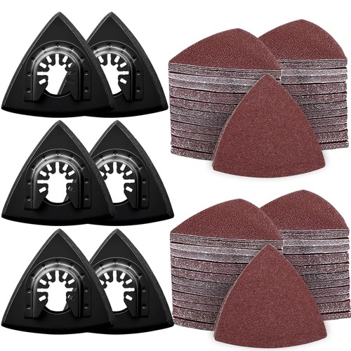 136Pcs Oscillating Tool Sanding Pad Kit, Contains 6Pcs Triangle Sanding Pads ...