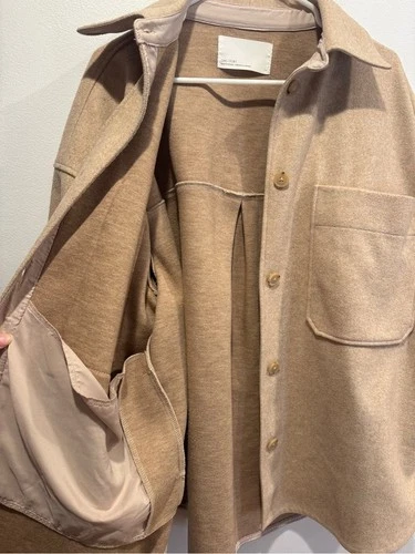 Oak + Fort Oversized Shacket in Camel image 4