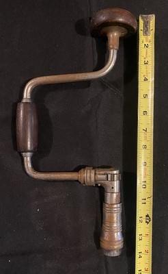 Two 14 Inch Hand Crank Auger Drill. One Ratchet One Simple Chuck 1929 s And 40 s