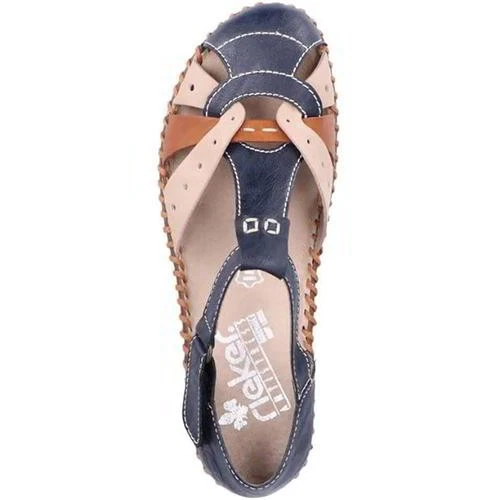 Rieker Womens M1655 Ladies Blue Breathable Mary Jane Shoes Sandals Size UK 5-8 - Image 4 of 4