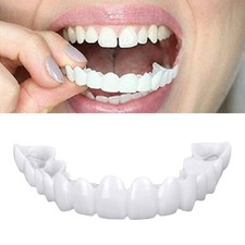 Snap On Veneers Upper Lower Set - Instant False Teeth Covers No Adhesive fdc
