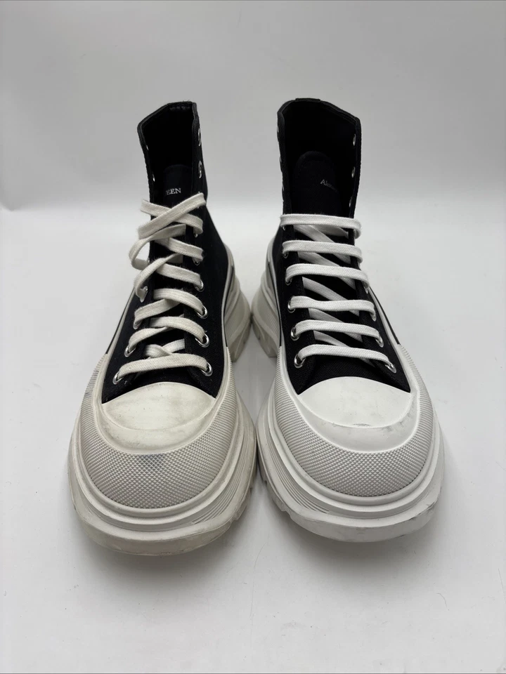 Alexander McQueen Tread Slick Lace Up Boot Black/White Size 41 - Image 2 of 4