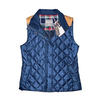 Natural Reflections Quilted Vest Plaid Lined Equestrian Preppy Cabincore Chore S