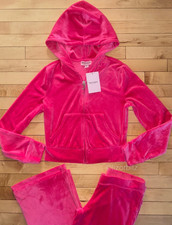 NEW NWT JUICY COUTURE Velour OG Bling Tracksuit Set in Pink Party Size S