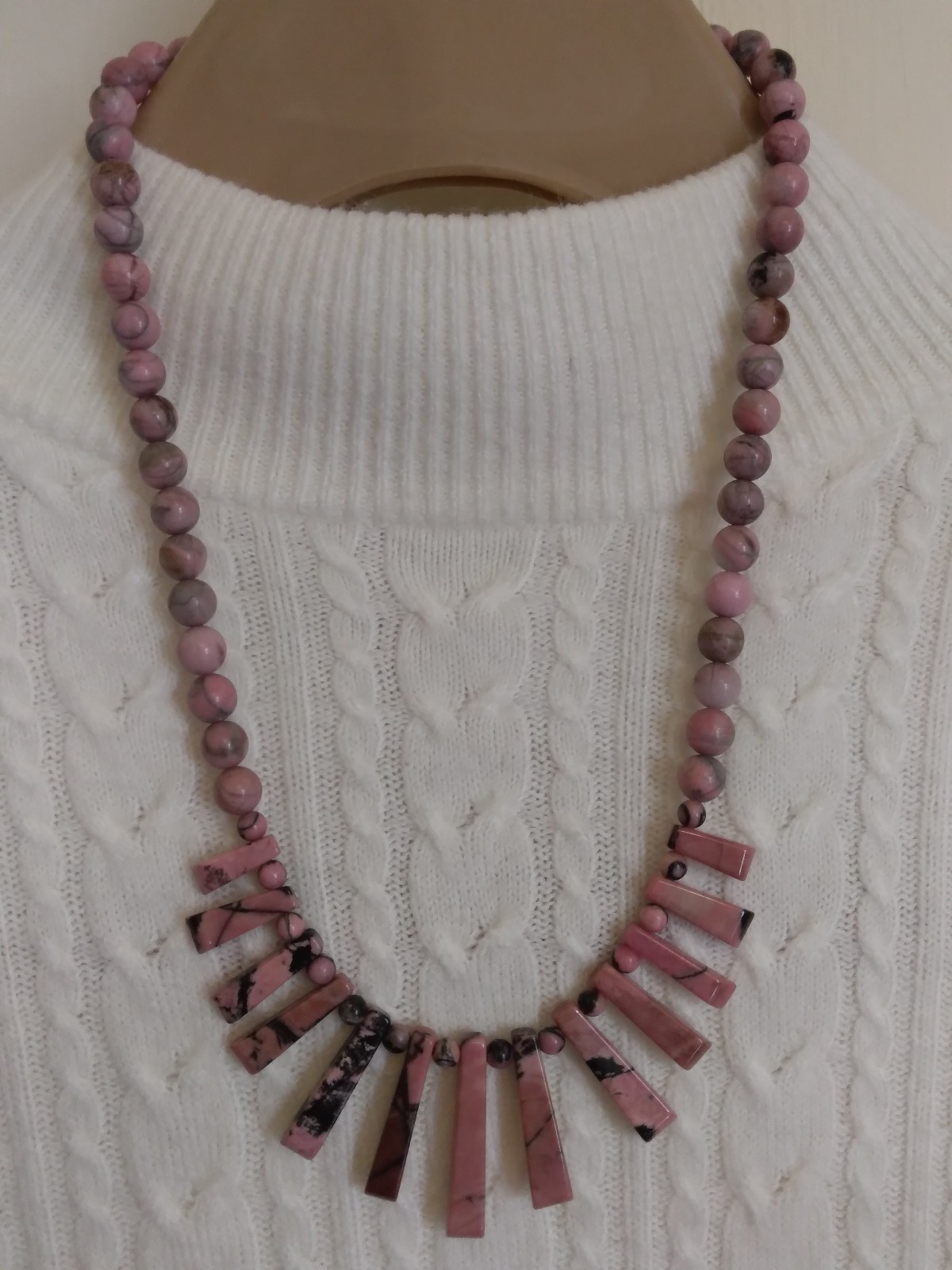 Rhodonite Gemstone Necklace 17