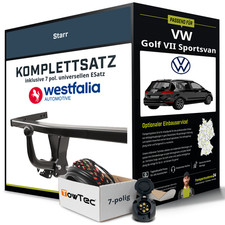 Für VW Golf VII Sportsvan Typ AM1 Anhängerkupplung starr +eSatz 7pol uni 14- AHK