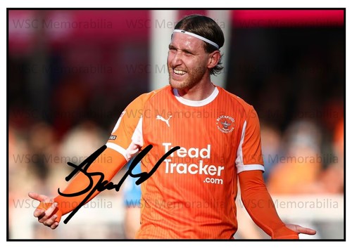 11366. Josh Bowler Signed Pictures A4 Prints Forest Luton Blackpool Preston etc.