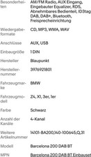 Blaupunkt Barcelona  200 1-DIN Autoradio - Schwarz