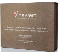 VINE VERA RESVERATROL CABERNET REJUVENATING FACIAL&EYE MASKS-14 FACE+12 EYE MASK