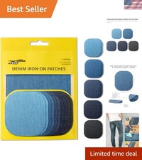 Denim Iron-on Jean Patches Inside Outside Strongest Glue 100 Cotton Assort...