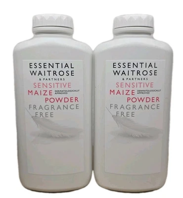 Waitrose Sensitive Maize Powder Replaces Talcum Powder Fragrance Free 250g X 2