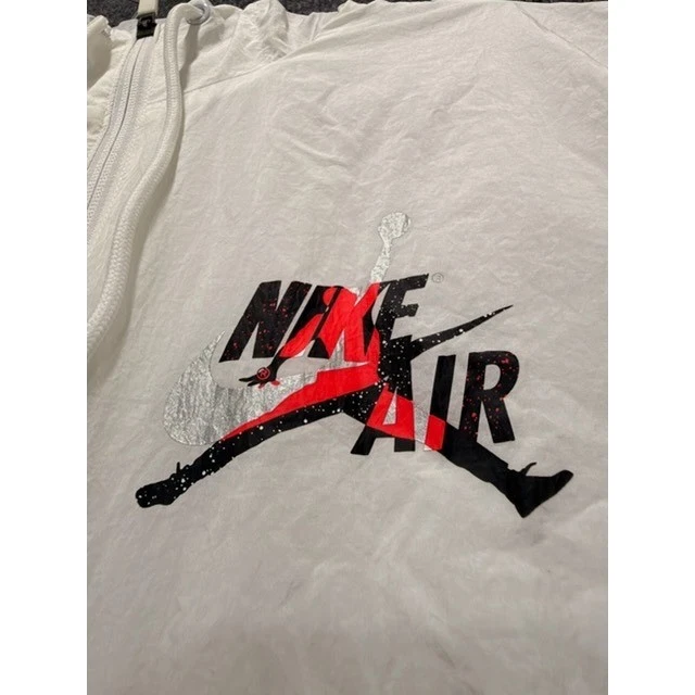 Mens Jordan Jumpman Nike Air Speckled Windbreaker Jacket White Black 1985 Medium image 3
