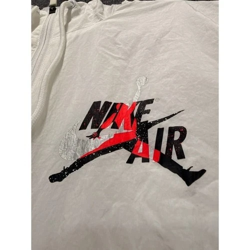Mens Jordan Jumpman Nike Air Speckled Windbreaker Jacket White Black 1985 Medium image 3