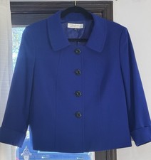 Tahari Blue Jacket Size 12, Great condition , Length is about 21"