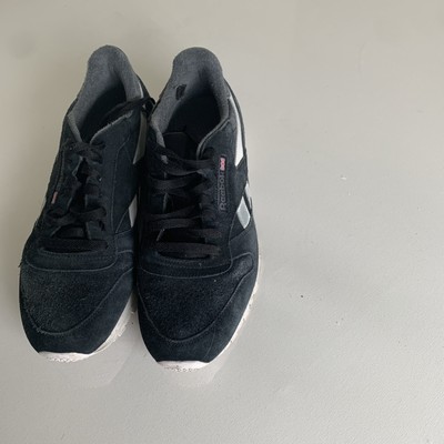 Vintage Reebok Classic Leather inspired by Montana Cans -Black Size 11.5 w hole 
