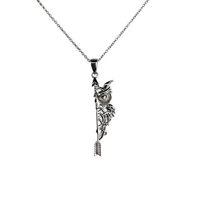Pfeil Halb Eule Sterlingsilber Kette 18'' Halskette