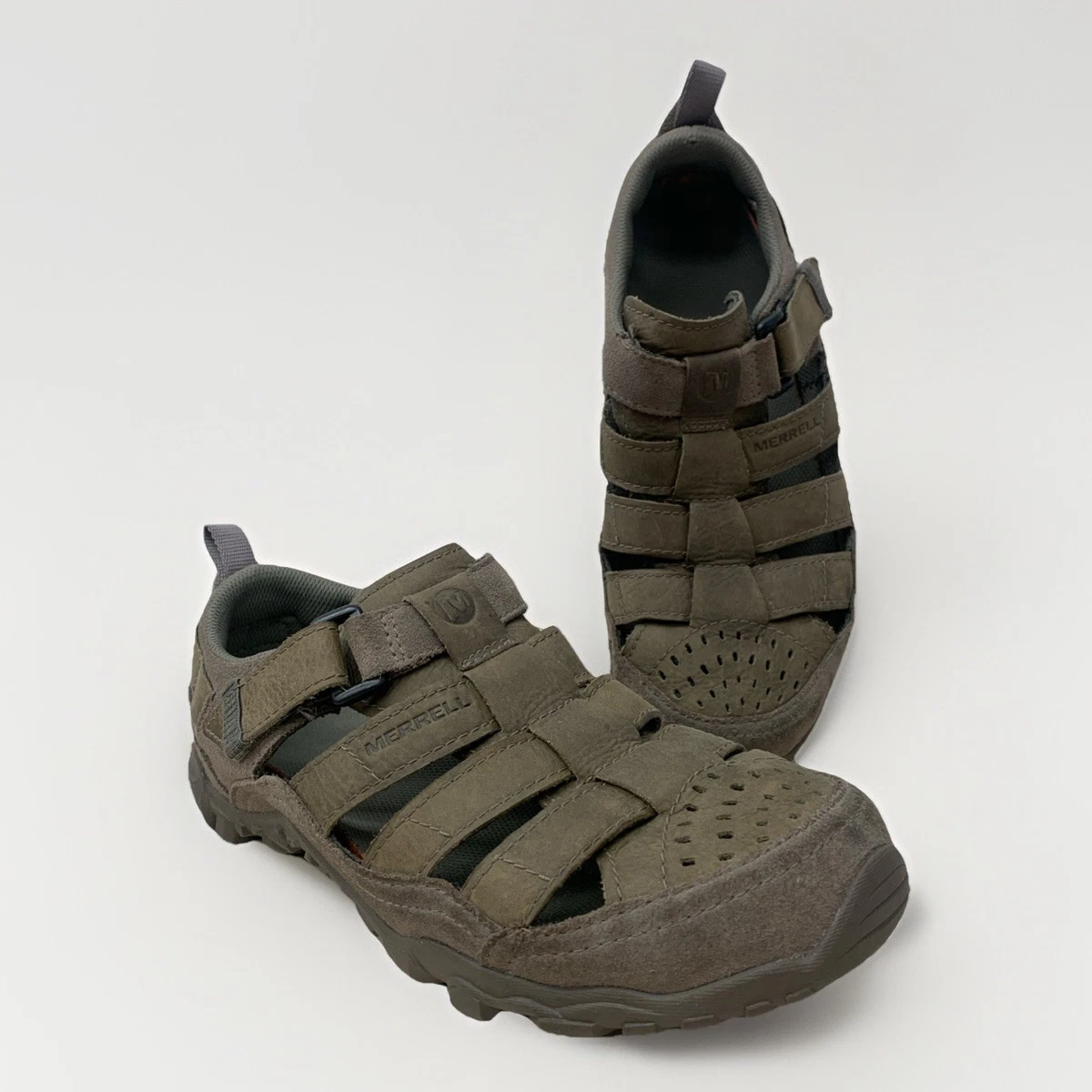 Merrell Telluride Wrap Mens 13 Clay Brown Leather Fisherman Hiking Sandals Merrell Leather Upper Fisherman Sandals for Men for sale | eBay main image 3