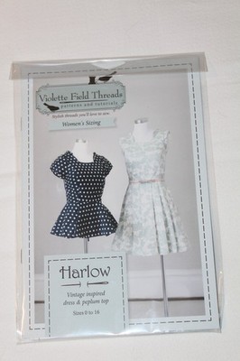 VIOLETTE FIELD THREADS PATTERN  HARLOW DRESS & PEPLUM TOP SIZE 0-16 WOMEN'S